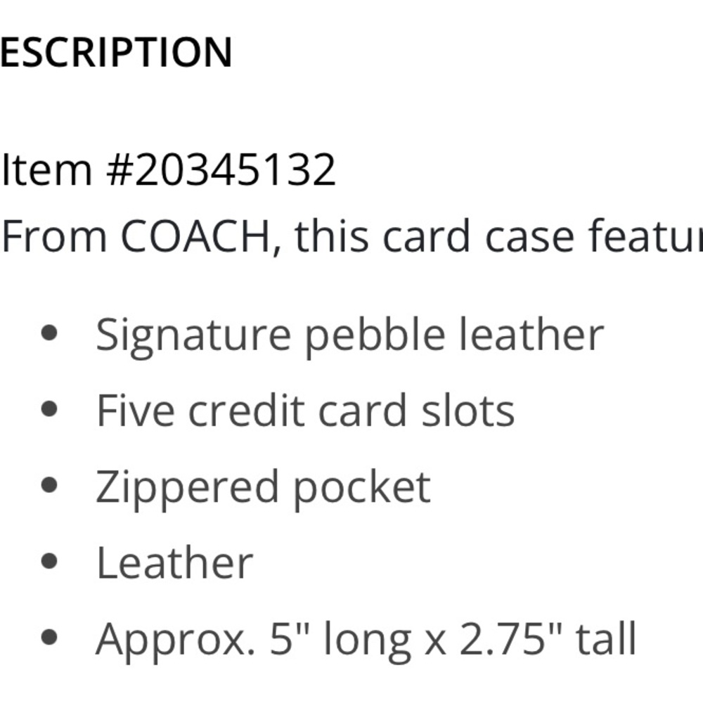 New Coach Zip Card Case in Dark Denim Signature Pebbled Leather - Picture 3 of 6